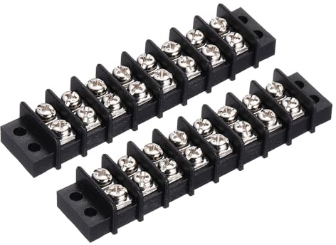QUARKZMAN Morsetto A Doppia riga 300V 20A 8P Connessione A Viti Per Fili In PA66, 93mm X 21mm X 13mm, 2 Pezzi