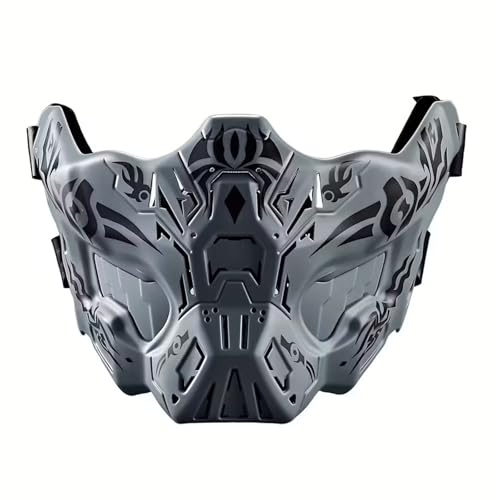 Airsoftmasker, Taktisk Halvmask Spökmask, för Cs Spel Cosplay Jakt Halloween Utomhus Taktisk Skydd(Gray)