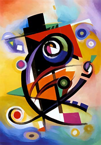 GOCKEL ALBERT Quadro Moderno Stampa su Tela Astratto Arte KANDINSKY ASTRATTO T188 (50x70cm) per Soggiorno