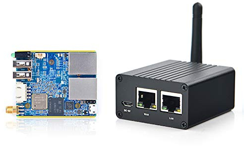 WayPonDEV NanoPi R1 Allwinner H3 Tragbarer Mini-Router OpenWRT mit 1GB DDR3-RAM und Zwei Ethernet-Ports, WLAN und Bluetooth 4.0 Serial Port für Lot NAS Smart Home Gateway