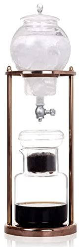 GUOQDAMI Caffettiera a sifone alla moda, macchina per caffè freddo con gocciolatore con supporto in acciaio inossidabile, caffettiera multifunzionale Caffettiera Pour Over