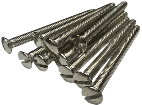 M3.5mm X 35mm Long Electrical Machine Screws for Light Switch Plug Socket - Pack of 10