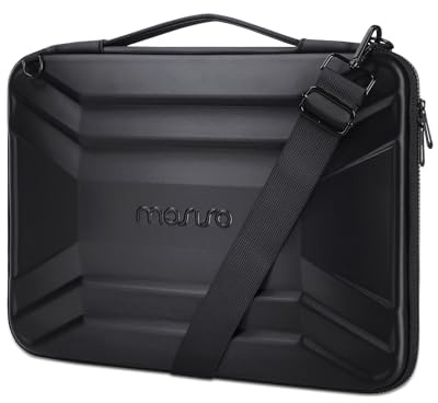 MOSISO 15-15,6 Pollici Guscio Duro Borsa Tracolla PC Laptop,Impermeabile Antiurto Simmetrico Trapezio EVA Computer Borsa Carry Caso Compatibile con MacBook Pro 16,HP,Dell,Lenovo,Asus Notebook,Nero