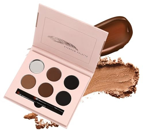 Bestvisse Kit de maquillage en poudre à sourcils réutilisable pour femme