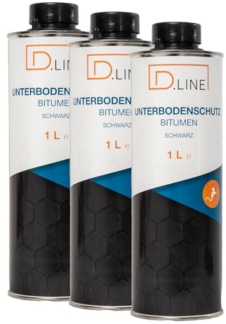 D.LINE Protezione sottoscocca UBS bitume nero 1 litro presa pistola a spruzzo (3 X 1 litro)