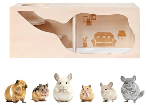 Marchul Tana Modulare in Legno per Criceti Casa con Tunnel per Criceti Nano, Siriano, Gerbilli, Topi, Ratti - Gioco Esplorativo e Arredo per Soggiorno