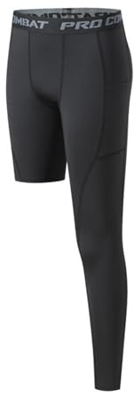 Duohropke Pantaloni a compressione da uomo, a compressione, da basket, sportivi, a 1/2, pantaloni funzionali, da corsa, atletici, baselayer