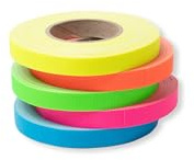 Modulär tygband Gaffa, neonfärgad tejpuppsättning av PE-belagt tyg, starkt självhäftande gaffétejp med gummilim, 5 rullar 10 mm x 12,5 m, gul, orange, grön, rosa, blå