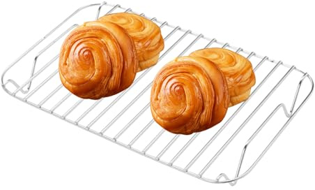 Rejilla de calentamiento para plancha, accesorio de cocina multifuncional de acero inoxidable, estante de enfriamiento para, herramienta de cocina plateada, inserto compacto para horno, y