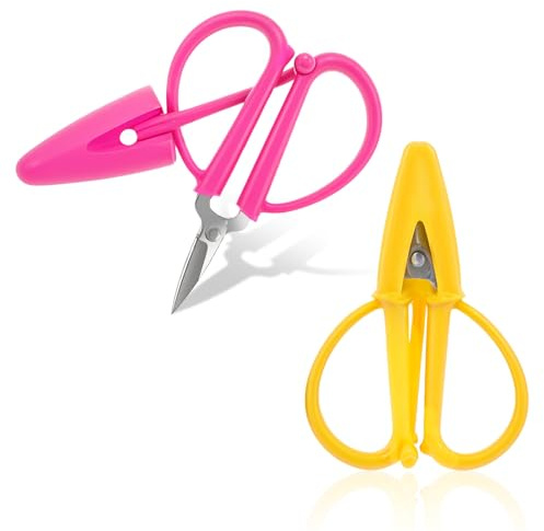 Paquete de 3 tijeras para manualidades, multiusos, para álbumes de recortes, tijeras de corte recto, mini tijeras con cubierta protectora, tijeras portátiles para bordado, costura, manualidades, punto
