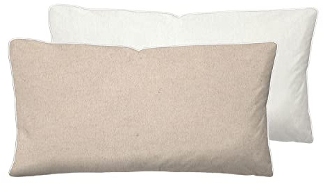 biberna Melange-Flanell Kissenbezug 40x80 cm, 100% Baumwolle, Biber, Flanell wärmend, weich & kuschelig, Reißverschluss, mit Paspel, Winter & Herbst, Uni, beige, Modell 0840500