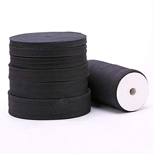 Egurs 45 m/Roll bomullsband svettband twill-band snedband för strykning klädtillbehör bomullskorg svart 40 mm