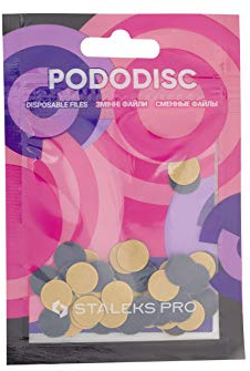Staleks Pro XS Pedicure Discs 10 mm, 50 Pieces (Abrasive 320, Foam, White, Classic, For Single Use, Do Not Soak In Water)