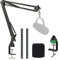 YOUSHARES MV7 Mic Boom Arm Stand with Pop Filter - Heavy duty Microphone Stand Foam Mic Covers Windscreen Compatible with Shure MV7 Microphone