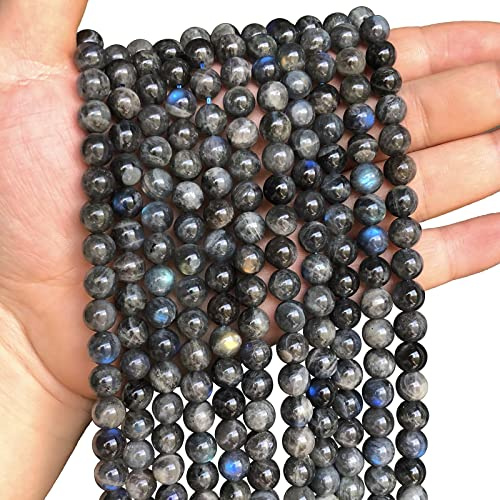 Perline sfuse in labradorite naturale, 8 mm, 45 pezzi, per la creazione di gioielli fai da te, 38 cm, 1 filo di grado A