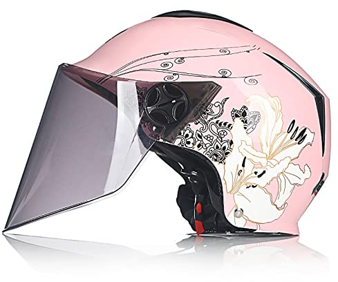 JATIBOSH Attache Fermement Vintage Casque Portable Et Sûre Cyclomoteur Casque, RéTro Demi Casque Boucle De Sécurité À Prise Rapide Casque Moto, pour Adapté Aux Motos ÉLectriques ECE Certifiés