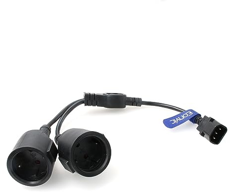 Eonvic IEC 320 C14 Stecker auf Europa, Schuko-Buchse, kurzer Adapter, Stromkabel für USV, PDU, Euro-US/PDU Netzkabelanschluss (2-Wege)