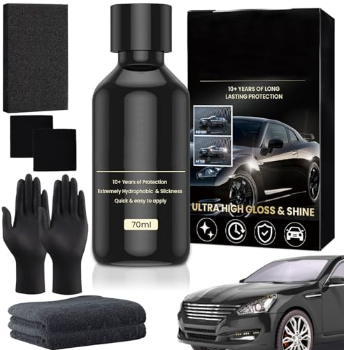 Graphen-Keramikversiegelung Auto, Wasserfeste Ceramic Coating, 10H Lackversiegelung Auto Beschichtungsspray 10+ Jahre Lang Anhaltender Schutz, Hochglänzend, Super Hydrophob für Lackschutz (70 Ml)