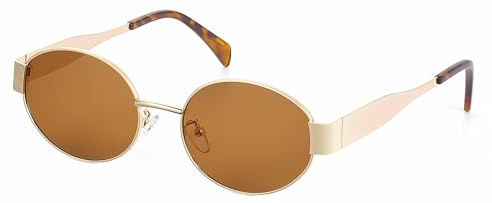 JIM HALO Gafas de Sol Ovaladas Polarizadas para Mujer y Hombre - Retro de Moda Clásicas con Protección UV400