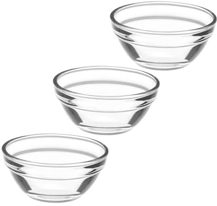 PAMINGONO 3pièces Lot De Bols à Pudding Verre Coupes à Gelée Petits Bols Transparents Récipients à Dessert De Préparation De Cuisine