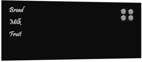 vidaXL Magnettafel Wandmontage Schwarz 80x30 cm Hartglas, Glastafel, Wand Magnettafel, magnetische Kreidetafel, magnetische Tafel, Schreibtafel
