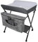 homewell Baby Klappbar Wickelkommode, Baby Wickelkombi Höhenverstellbar, mit Rollen, Sicherheitsgurt und Ablagefächern, Platzsparend, 80 * 65 * 99cm (Grau+Schwarz)