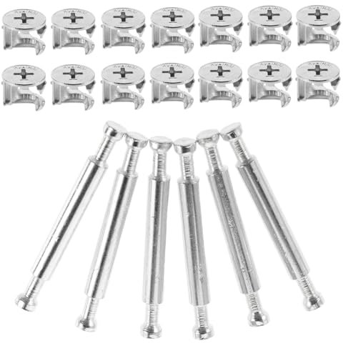 TOPBATHY Fixations à Came pour Meubles Lot de 10 Sets De Écrous à Came en Métal Double Tête 48mm pour Tiroirs Et Armoires Assemblage Facile Et Robuste Accessoires De Quincaillerie