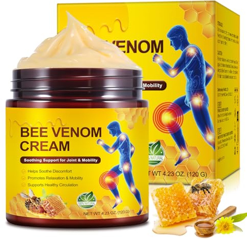 120G Bee Venom Cream Extra Strength for Joint/Muscles Sensation Relief & Recovery & Soothing, Promoting Mobility/Flexibility, Fits for Neck, Back, Legs, Knees, Hands, Feet/Whole Body