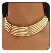 ONBRIG Chunky Gold Necklace Statement Choker Necklaces for Woman Africa Wide Collar for Women Vintage Costumes Accessories (Vintage)