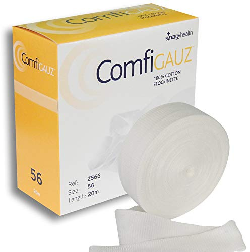 Comfigauz Size '56' Tubular Natural Cotton Stockinette Bandage - Unstretched (Flat Diameter Width) 6.7cm - Ideal for Medium Sized Adult Limbs - 20m Length (1 Box)