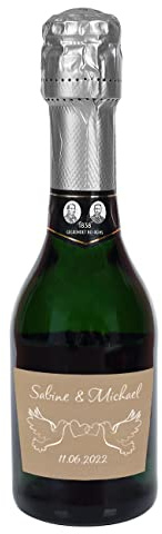 Herz & Heim® Geldermann Sekt Classique (0,2l) Gastegeschenk zur Hochzeit mit Namen im Etikett