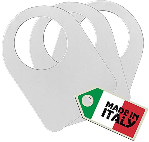 Euposia - Cave Collection - Etichette da Cantina - Collarini per Identificazione Bottiglie Vino - Wine Cellar Tag - Conf. 100 pz. - Made in Italy (Bianco_100pz.)