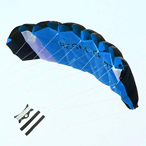 Besra Huge 73inch Dual Line Parachute Stunt Kite with Flying Tools 1.8m Power Parafoil Kitesurfing Training Kites Outdoor Fun Sports (Blue)