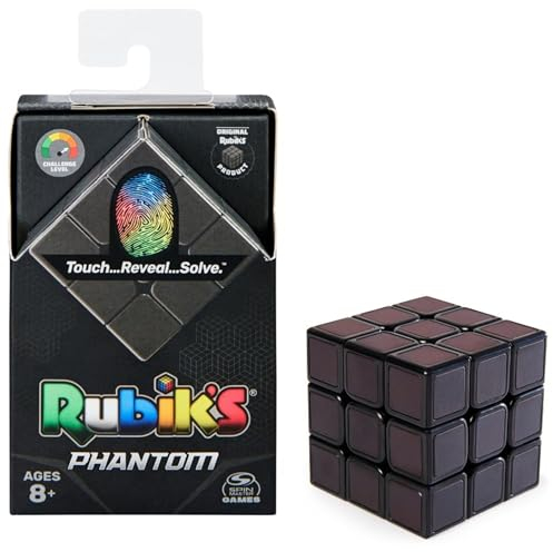 RUBIK'S - Cubo DE Rubik 3X3 Phantom: Juego de Rompecabezas 3D, Cubo Mágico con Tecnología Moderna para Desafiar la Mente - 6064647 - Juguetes Niños 8 años + - Regalo Niño 8 años +