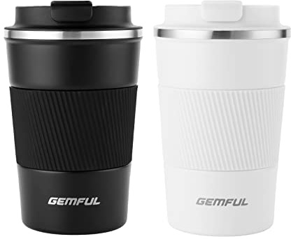 GEMFUL Vaso Termico Cafe para Llevar sin BPA Acero Inoxidable Taza de café y Té a Prueba de Fugas 380ml 510ml