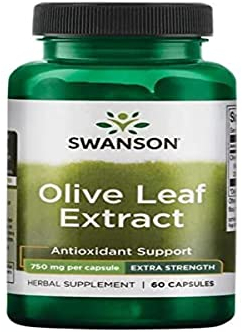Swanson, Olive Leaf Extract, 60 glutenfreie Kapseln, 750mg Olivenblatt je Dosis, Sojafrei, GMO frei, Geschmacksneutral