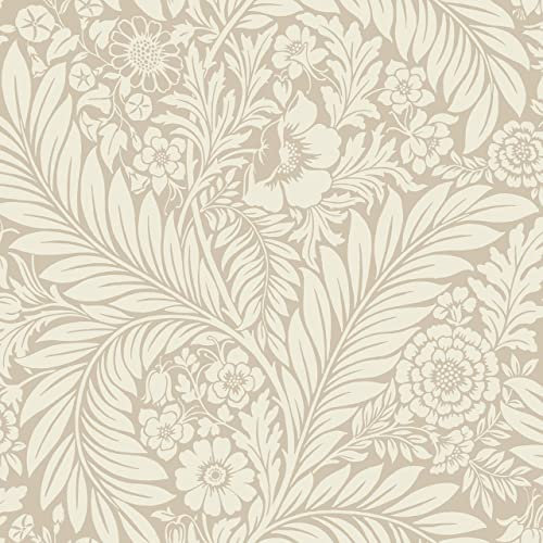 Florence Natural Floral Leaf Wallpaper Cream Contemporary Flower Smooth