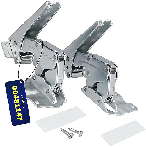 Kit 2 Stück Kühlschrank Scharnier Oben und Unten mit 2 Bolzen und 2 Stopfen mit dem Originalcode 00481147 481147 für Bosch für Siemens 5546050 für Miele 407131425/8 für AEG für Electrolux - MONTERAL