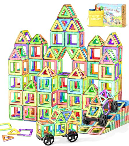 Magnetic Tiles for Kids, Magnetic Building Blocks Magnetic Tiles, 50PCS Magnetic Construction Blocks Set, 3D STEM Educational Toys for Toddlers 3 4 5 6 7 Year Old Boys Girls kids