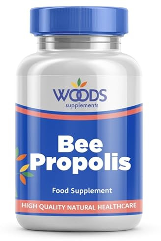 Bee Propolis (90 Capsules) from Woods Supplements | Providing flavonoids, Amino acids, Vitamins & Minerals | 5:1 Concentrate Providing 1000mg Bee Propolis | Suitable for Vegetarians