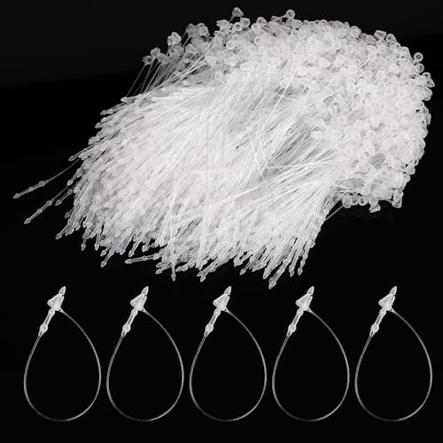 1000 Stück Sicherheitsfäden für Etiketten Transparent Loop Pins 90 mm Loop Lock Fäden Preisschilder Anhänger, für Preisschilder Etiketten, Preisauszeichner, Etiketten-Kleidung, Kleidung, Schuhe