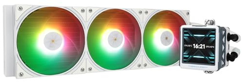 Thermalright FW360 Ultra ARGB Blanc 360mm AIO CPU Liquid Cooler, Écran LCD IPS avec résolution 480x480, pour AM5 / Intel LGA1851 / 1700, '2.88 inch’Écran LCD absorbant l’aimant