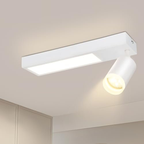 cupgow lampada da soffitto LED plafoniera bianca - plafoniera GU10 lampada da corridoio 3000k 10W plafone spot moderno parete luce interna per cucina camera da letto