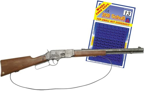 Hochwertige Pistole Revolver Gewehr inkl. 144 Schuss-Munition Polizei Cowboy für Kinder & Erwachsene Kostüm-Zubehör (Western Gewehr Rifle 44)