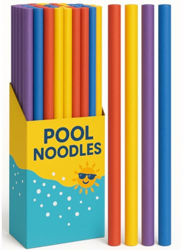 LND Gifts - Set of 3 Pool Noodles, Foam Swimming Noodle Float for Children and Adults, Strong and Flexible Swimming aid Essential for Confidence in the Pool, 3 Assorted Colours