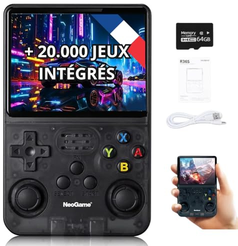 Neogame ® Consola retro portátil R36s, consola portátil con más de 30 000 juegos y 20 emuladores, r36s consola emulador consola retro con batería 3500mAh