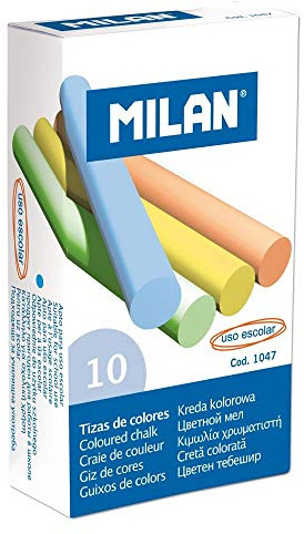 MILAN Gessetti 10 colori anti polvere 8,5 cm