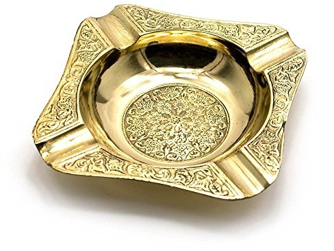 Zap Impex Cenicero decorativo de latón, 10 cm x 10 cm