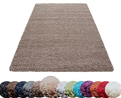 HomebyHome Shaggy Teppich Läufer Flur 100 x 200 cm - Shaggy Teppich Hochflor Beige Extra Weich und Flauschig - Bettvorleger Teppiche für Schlafzimmer - Waschbarer Küchenläufer - Carpet, Halı, Kilim