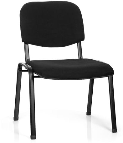 hjh OFFICE 704400 Silla de confidente XT 600 XL Tela Negro, Silla visitante, hasta 150 kg, Respaldo ergonómica, Apilable